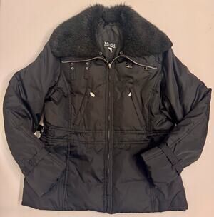 Y2K 00s Women's Mudd Winter Coat Black Faux Fur Size XL Insulated Black